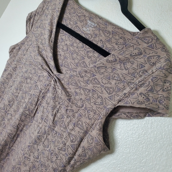 Toad & Co Women's Rosemarie‎ Gray Patterned V-Neck Cap Sleeve Stretch Knit Dress - Picture 5 of 11